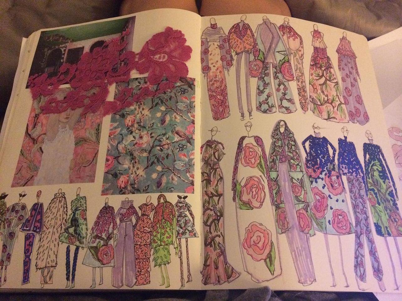 Sketchbook spread for the Ali Rose label