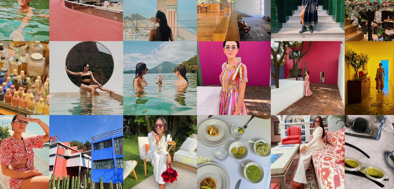 A grid of creative direction and production work for brand clients