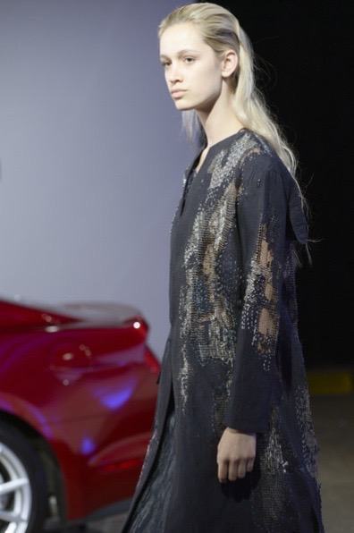 A Parsons Design Lab garment shown with the Ford Mustang